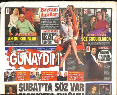 Sabah Gazetesi Günaydın Eki 14 Ekim 2013 - Cüneyt Arkın Ah Şu Kadınlar - Hande Yener Depresyonu Nasıl Aşıyor ? GZ124298 - 1