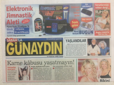 Sabah Gazetesi Günaydın Eki 14 Haziran 2002 - Yaz Tehlileleri GZ24195 - 1