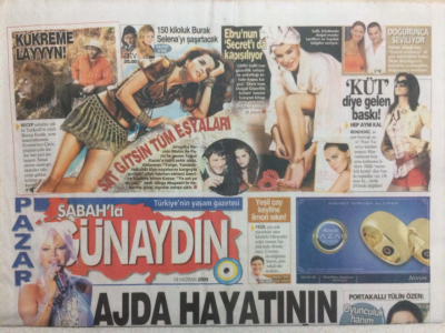 Sabah Gazetesi Günaydın Eki 14 Haziran 2009 - Ajda Pekkan Hayatının Kazığını Yemiş GZ24652 - 1