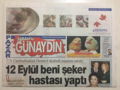 Sabah Gazetesi Günaydın Eki 14 Kasım 2004 - Süleyman Demirel12 Eylül Beni Şeker Havası Yaptı GZ23651 - 1