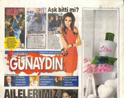 Sabah Gazetesi Günaydın Eki 14 Kasım 2014 - Beyaz , Pinponda Yaralandı - Belçim-Yılmaz Erdoğan Delihayı İzledi GZ124296 - 1