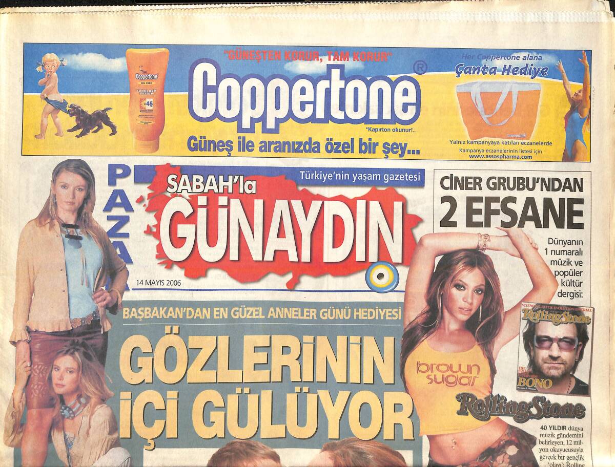 Sabah Gazetesi Günaydın Eki 14 Mayıs 2006 - Başbakan'dan En Güzel Anneler Günü Hediyesi - Ciner Grubu'ndan 2 Efsane GZ137973 - 1