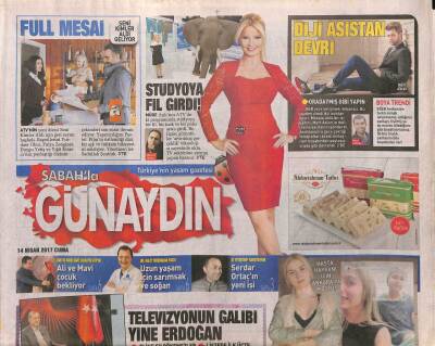 Sabah Gazetesi Günaydın Eki 14 Nisan 2017 - Bülent Serttaş Türkiyede Gittiğim Her Yerde İnsanlarla Konuşuyorum dedi GZ84365 - 1