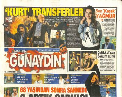 Sabah Gazetesi Günaydın Eki 15 Ağustos 2014 - Emre Altuğ-Çağla Şikel Altıncı Yıllarını Kutladılar GZ105418 - 1