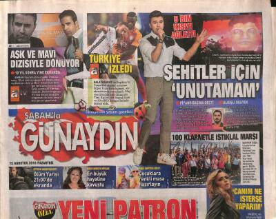 Sabah Gazetesi Günaydın Eki 15 Ağustos 2016 - EMRAH Hayranlarına Müjde ! Ünlü Sanatçı , 10 Yıl Sonra Yepyeni Bir Diziyle Ekrana Dönüyor GZ84377 - 1