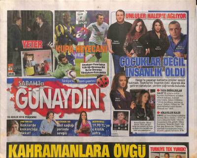 Sabah Gazetesi Günaydın Eki 15 Aralık 2016 - Halepe Yardım İçin Tek Yürek Oldular * Ebru Gündeş - Çağla Şikel - Demet Akalın - Alişan GZ84374 - 1