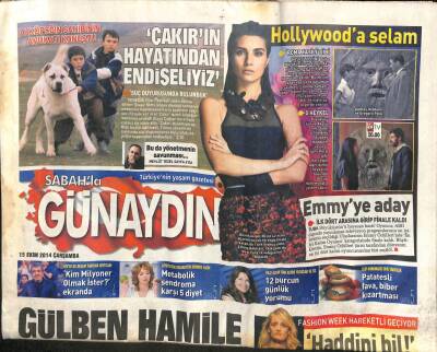 Sabah Gazetesi Günaydın Eki 15 Ekim 2014 - Ahu Yağtu Cem Yılmazla Aynı Projede Neden Olmasın ? GZ109264 - 1