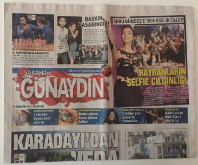 Sabah Gazetesi Günaydın Eki 15 Haziran 2009 - Ebru Gündeş Şarkılarını 1800 Kişilik Talep GZ28130 - 1