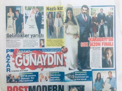 Sabah Gazetesi Günaydın Eki 15 Haziran 2014 - Gelinlikler Yarıştı, Postmodern Dekorasyon GZ40687 - 1
