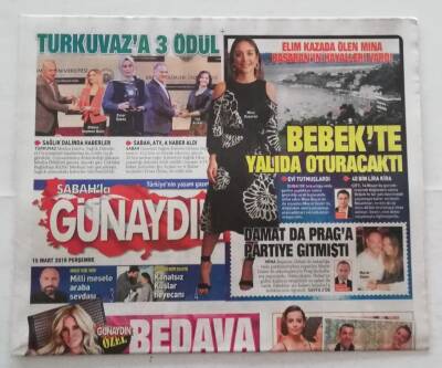 Sabah Gazetesi Günaydın Eki 15 Mart 2018 -Engin Akyürek Cansu İle Aşk Yok - GZ45999 - 1