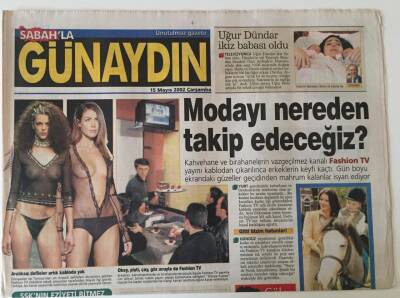 Sabah Gazetesi Günaydın Eki 15 Mayıs 2002 - Uğur Dündar İkiz Babası Oldu GZ22966 - 1