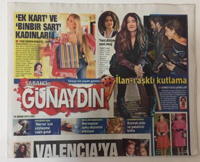 Sabah Gazetesi Günaydın Eki 15 Nisan 2014 - Ek Kart Ve Binbir Şart Kadınlar GZ28084 - 1