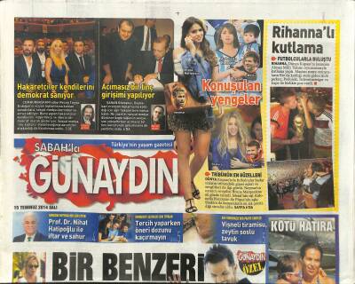 Sabah Gazetesi Günaydın Eki 15 Temmuz 2014 - Tribünün En Güzelleri * Shakira - Pique GZ117171 - 1