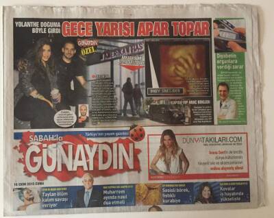 Sabah Gazetesi Günaydın Eki 16 Ekim 2015 - Siren Ertan 3,5 Milyon TL Aldı Boşandı GZ31284 - 1