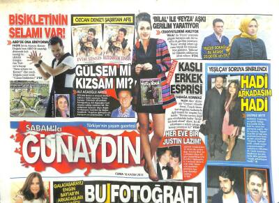 Sabah Gazetesi Günaydın Eki 16 Kasım 2012 - İbo Türküleri Amerikan Barlarında, Bravo Ebru GZ107335 - 1