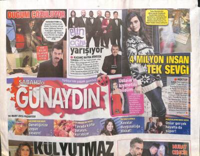 Sabah Gazetesi Günaydın Eki 16 Mart 2015 - Ebru Gündeş Ustaların Kıymetini Bilelim GZ107034 - 1