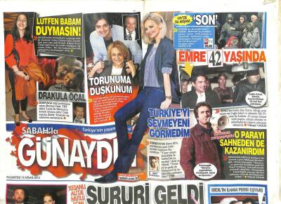 Sabah Gazetesi Günaydın Eki 16 Nisan 2012 - Çolpan İlhan Torunuma Düşkünüm GZ107328 - 1