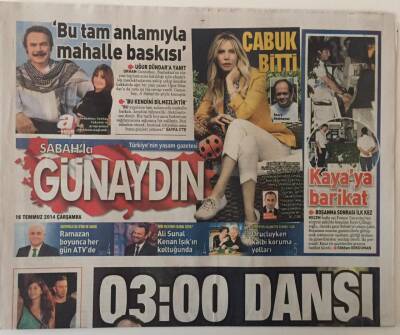 Sabah Gazetesi Günaydın Eki 16 Temmuz 2014 - Orhan Gencebay Başbakanın Vizyon Toplantısına Katıldığı İçin Eleştiren Uğur Dündara Yanıt Verdi Bu Tam Anlamıyla Mahalle Baskısı GZ28134 - 1