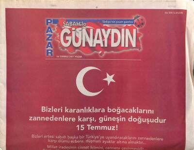 Sabah Gazetesi Günaydın Eki 16 Temmuz 2017 - Orhan Gencebay Türk Milletinin Yeniden Doğuş Günü GZ109111 - 1
