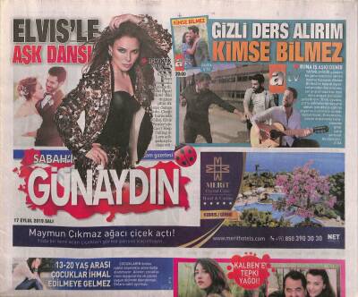 Sabah Gazetesi Günaydın Eki 17 Eylül 2019 - Ziynet Sali , Hayatını Kıbrısta Erkan Erzurumlu İle Birleştirdi GZ84363 - 1
