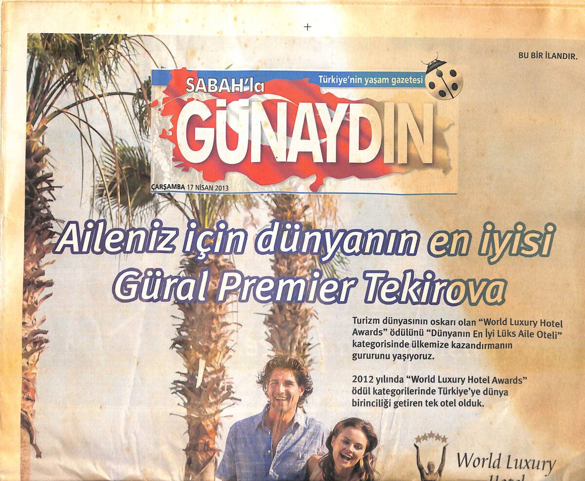 Sabah Gazetesi Günaydın Eki 17 Nisan 2013 - Davit Guetta'dan Abazoğlu'na Özel Sipariş GZ159803 - 1