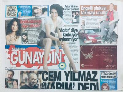 Sabah Gazetesi Günaydın Eki 17 Şubat 2009 - Cem Yılmaz Varım Dedi GZ42815 - 1