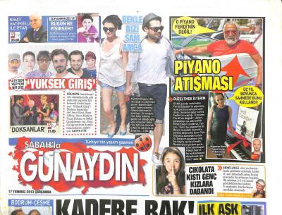 Sabah Gazetesi Günaydın Eki 17 Temmuz 2013 - Başına Gelmeyen Kalmadı, Sevgi Yumağı GZ104665 - 1