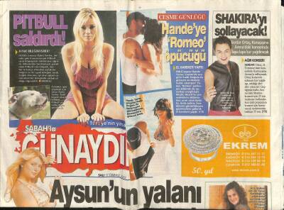 Sabah Gazetesi Günaydın Eki 17 Temmuz 2017 - Serdar Ortaç , Kuruçeşme Arenadaki Konserinde Lapa Lapa Kar Yağdıracak GZ116385 - 1