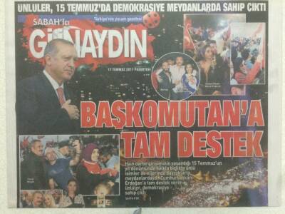 Sabah Gazetesi Günaydın Eki 17 Temmuz 2017 - Ünlüler 15 Temmuzda Demokrasiye Meydanlarda Sahip Çıktı GZ51210 - 1
