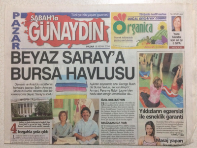 Sabah Gazetesi Günaydın Eki 18 Nisan 2004 - Beyaz Saraya Bursa Havlusu, Irmak Ünalı Şöhret Korkutuyor GZ23643 - 1