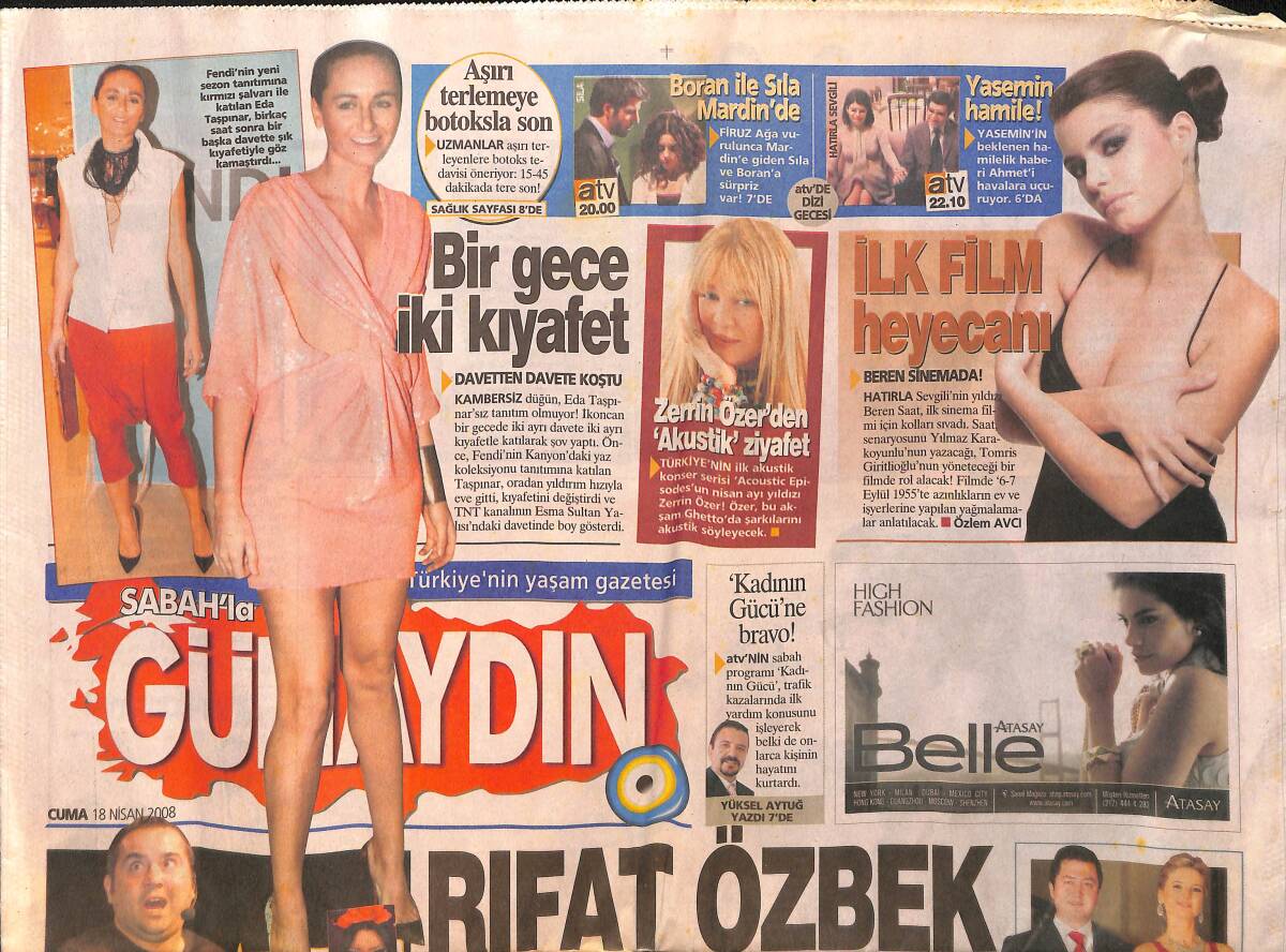 Sabah Gazetesi Günaydın Eki 18 Nisan 2008 - Zerrin Özer'den 