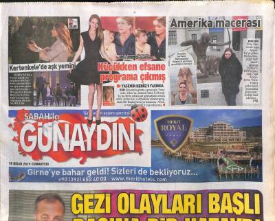 Sabah Gazetesi Günaydın Eki 18 Nisan 2015 - Oktay Kaynarca Gezi Olayları Başlı Başına Bir Hataydı GZ113321 - 1