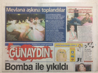 Sabah Gazetesi Günaydın Eki 19 Aralık 2003 - İngiliz Başkonsolosluğu Bomba İle Yıkıldı,Sanat İle Yükseliyor GZ23647 - 1