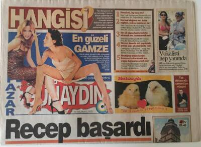 Sabah Gazetesi Günaydın Eki 19 Haziran 2005 - En Güzel Gamze Özçelik Çıktı GZ22961 - 1