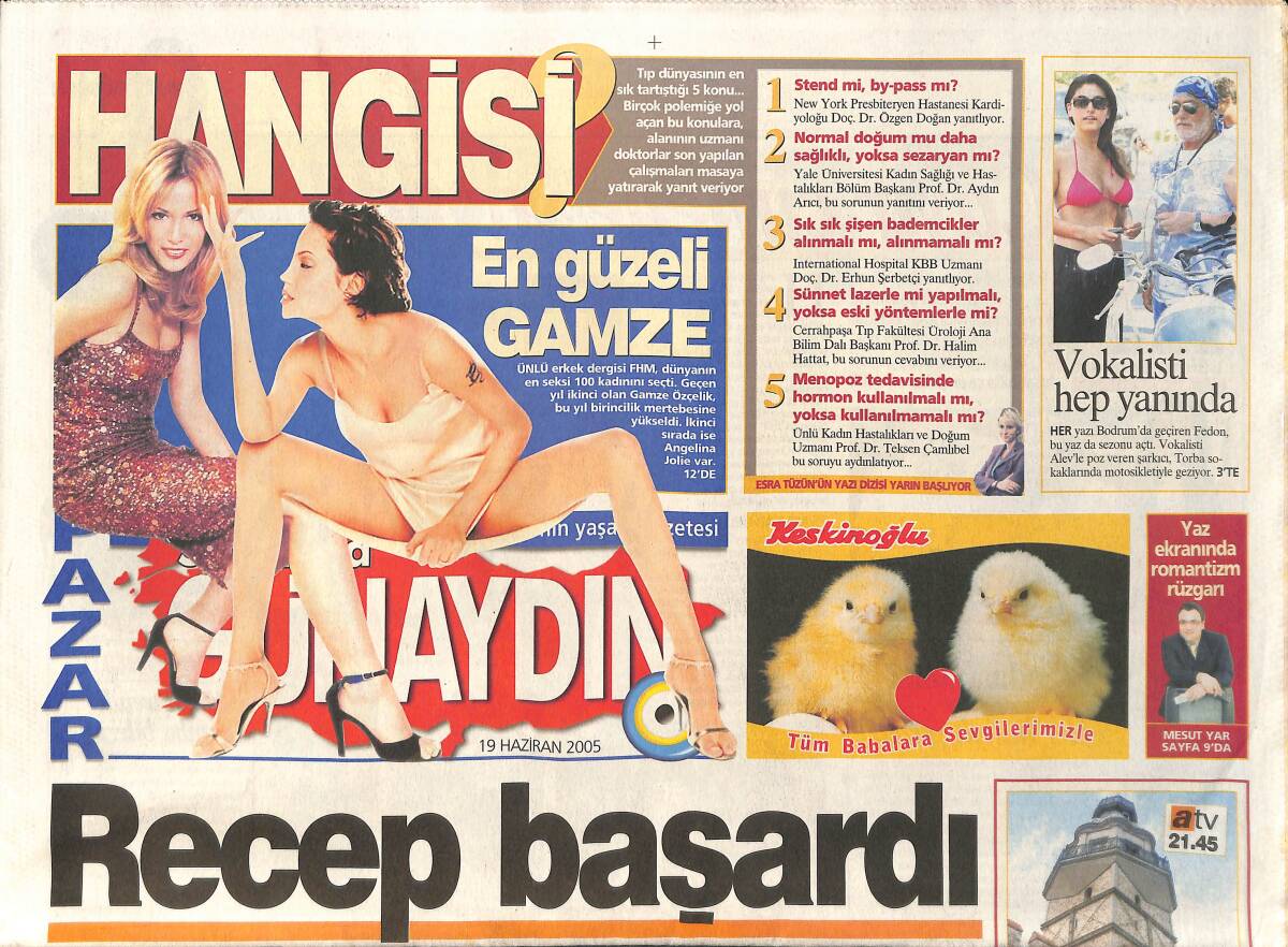 Sabah Gazetesi Günaydın Eki 19 Haziran 2005 - En Güzeli 