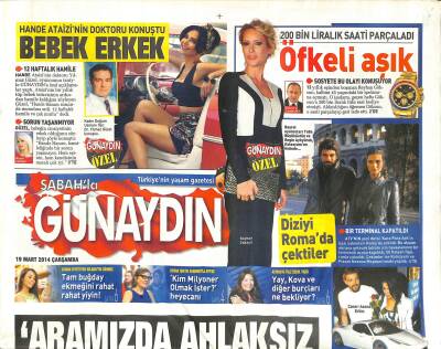 Sabah Gazetesi Günaydın Eki 19 Mart 2014 - Erol Evgin Zaferi Kutladı GZ116408 - 1