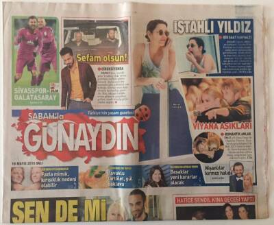 Sabah Gazetesi Günaydın Eki 19 Mayıs 2015 - Hatice Şendil Kına Gecesi Yaptı , Yıllarca Hande Yenerin Sırdaşı Olan Kemal Doğulu Artık Demet Akalının Yanında GZ28111 - 1