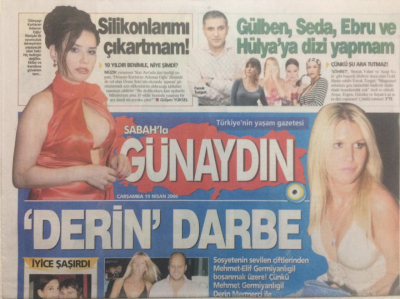 Sabah Gazetesi Günaydın Eki 19 Nisan 2006 - Deniz SekiSilikonlarımı Çıkartmam GZ24207 - 1