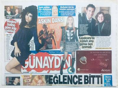 Sabah Gazetesi Günaydın Eki 19 Şubat 2009 - Mazhar Alansonun Eşi Biricik Siyasete Girdi GZ42819 - 1