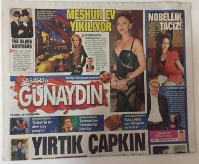 Sabah Gazetesi Günaydın Eki 19 Şubat 2014 - Nobellik Taciz Orhan Pamuk GZ28073 - 1
