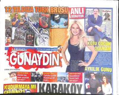 Sabah Gazetesi Günaydın Eki 2 Eylül 2013 - Chloeyi Orhan Baba İstedi GZ104667 - 1