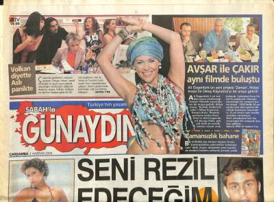 Sabah Gazetesi Günaydın Eki 2 Haziran 2004 - Mehmet Aslandan Çağla Şıkele Seni Rezil Edeceğim GZ97273 - 1