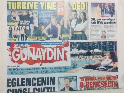 Sabah Gazetesi Günaydın Eki 2 Mayıs 2017 - Denize Yalın Düştü GZ47654 - 1