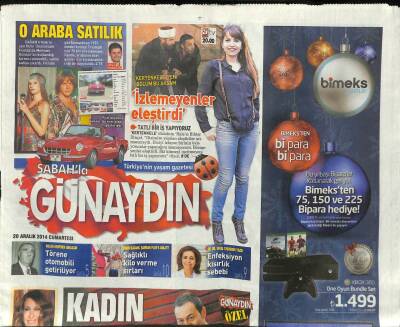 Sabah Gazetesi Günaydın Eki 20 Aralık 2014 - Erdal Özyağcılar Tiyatro Bisiklete Binmek Gibidir GZ100896 - 2