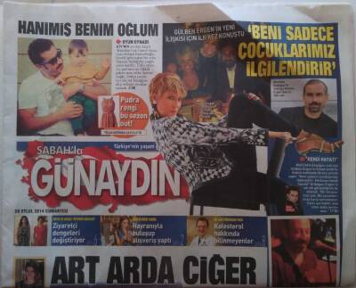 Sabah Gazetesi Günaydın Eki 20 Eylül 2014 Mustafa Erdoğan Beni Sadece Çocuklarımız İlgilendirir (Gülben Ergen) GZ48019 - 1