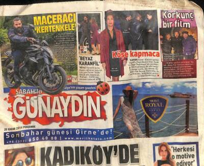 Sabah Gazetesi Günaydın Eki 20 Kasım 2014 - İddialı Bir Yerli Gerilim Filmi Geliyor GZ98846 - 1