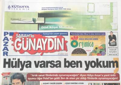 Sabah Gazetesi Günaydın Eki 20 Şubat 2005 -Uğur Polat Hülya Avşar Varsa Ben Yokum-Serdar Ortaç Röportajı GZ36353 - 1