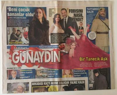 Sabah Gazetesi Günaydın Eki 20 Şubat 2015 - Rıza Kocaoğlu Bir Sene Okulda Yattım Sahnede Uyudum GZ22938 - 1