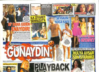 Sabah Gazetesi Günaydın Eki 21 Ağustos 2012 -İpek Tuzcuoğlu İle Çok Özel , Hülya Avşar Son Starımız GZ105149 - 1