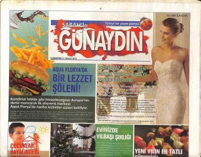 Sabah Gazetesi Günaydın Eki 21 Aralık 2013 - Dünyanın Gözü Aqua Floryada - Serdar Ortaçtan 20. Yıla Özel Albüm GZ116384 - 1